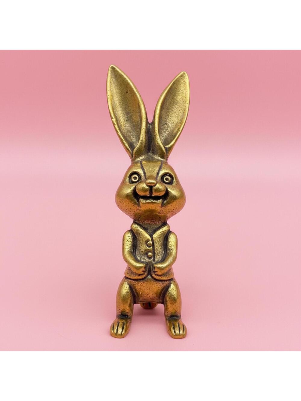 Brass Bunny Miniature Figurine